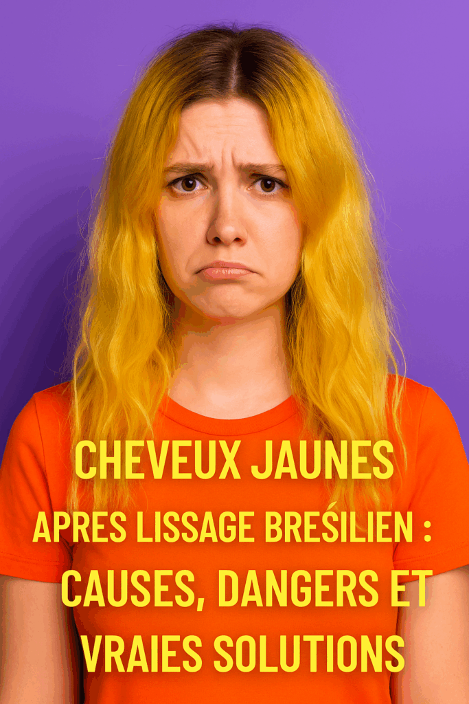 Cheveux jaunes apr&egrave;s lissage br&eacute;silien