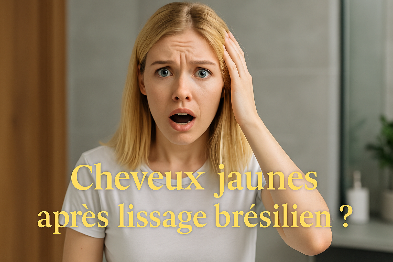 Cheveux jaunes apr&egrave;s lissage br&eacute;silien